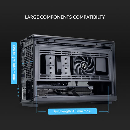 Lian Li A3-mATX Mini Torre con Panel Frontal de Madera Negro Soporte Micro-ATX y Mini-ITX