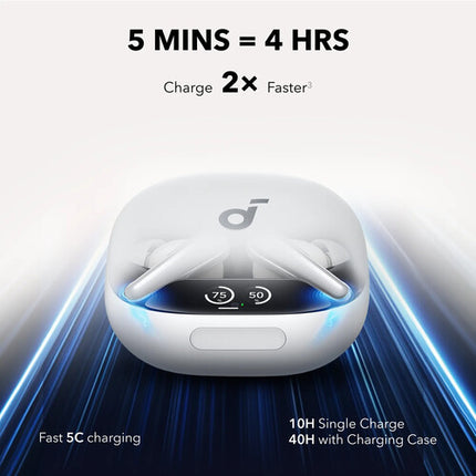Soundcore by Anker Liberty 4 Pro Auriculares Inalámbricos Cancelación Activa de Ruido 10.5mm Woofer y Estuche de Carga