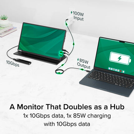 Plugable Monitor portátil USB-C 15.6" Full HD 1920x1080 300 nits con funda de viaje