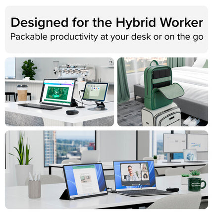 Plugable Monitor portátil USB-C 15.6" Full HD 1920x1080 300 nits con funda de viaje