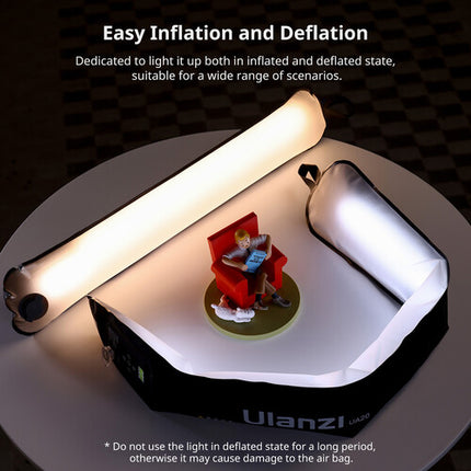 Ulanzi UA20 Luz Portátil de Tubo de Aire 3' Bi-color 2700-6500K Batería 2500mAh