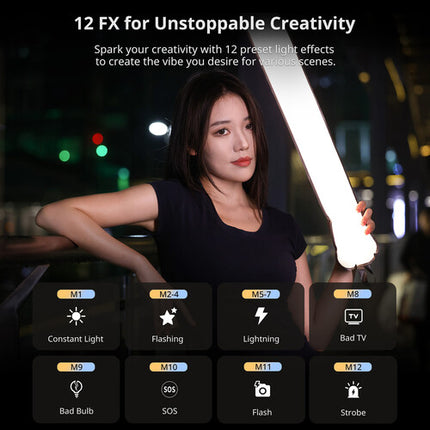 Ulanzi UA20 Luz Portátil de Tubo de Aire 3' Bi-color 2700-6500K Batería 2500mAh