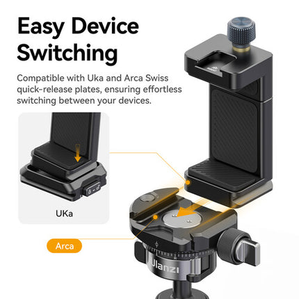 Ulanzi MA33 Soporte para teléfono Arca-Type para Smartphones 2.4 a 3.7 pulgadas