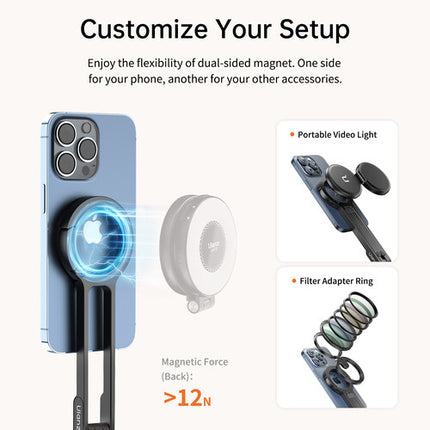 Tripode para móvil Ulanzi MA30 con luz LED MagSafe LM19 ajustable 2800-8500K