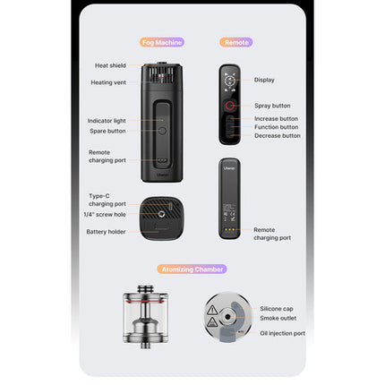 Ulanzi FM01 FILMOG Ace Máquina de Humo Portátil Pantalla Color USB-C