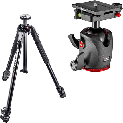 Manfrotto MT190X3 Trípode de Aluminio con Cabezal de Bola Magnesium 63 pulgadas 33 lb