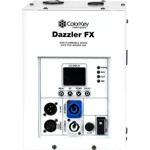 ColorKey Dazzler FX MKII Máquina de Chispas Frías Blanca Altura 5-15 pies Control Remoto inalámbrico
