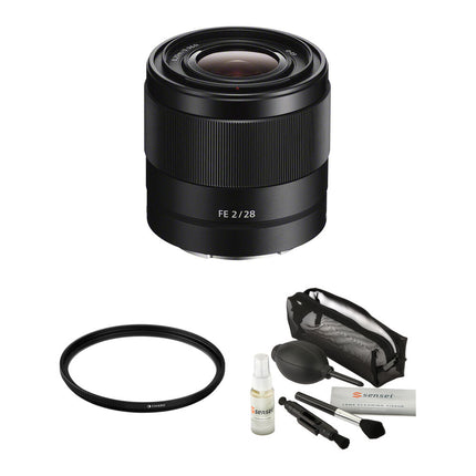 Sony FE 28mm f/2 Objetivo E-Mount Full Frame con Kit de Filtro UV 49mm