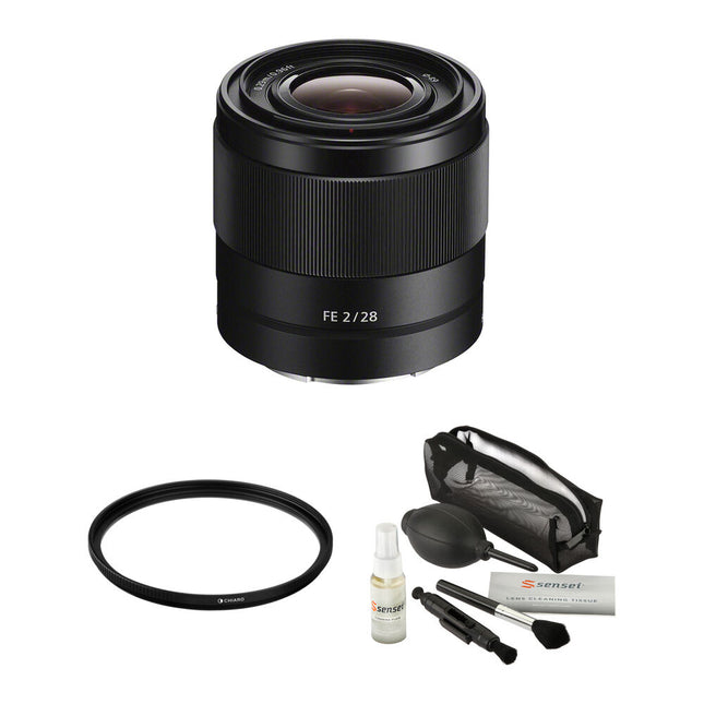 Sony FE 28mm f/2 Objetivo E-Mount Full Frame con Kit de Filtro UV 49mm