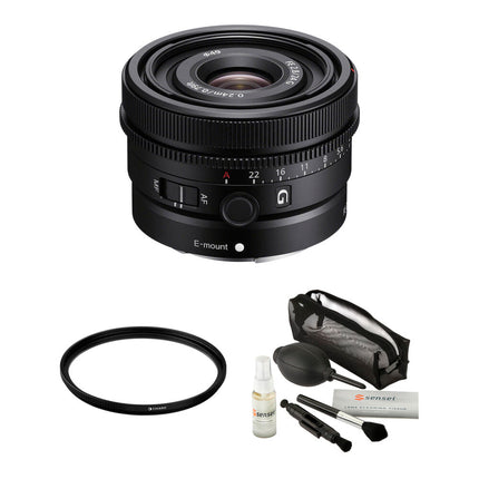 Sony FE 24mm f/28 G lente para montura E con filtro UV 49mm y kit de limpieza