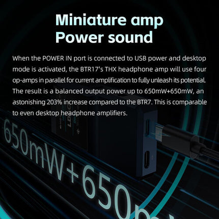 FiiO BTR17 Amplificador Auriculares Bluetooth DAC portátil 32bit 768kHz 10h batería