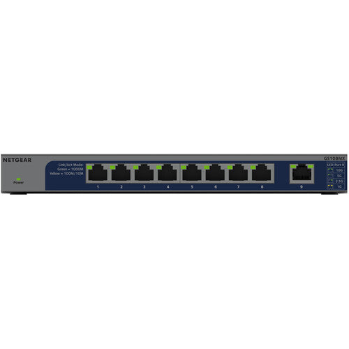 Netgear GS108MX Switch de Red No Gestionado 8 Puertos Gigabit 10G RJ45 Silent Fanless