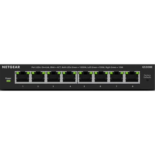 Netgear GS308E Switch gestionado 8 puertos Gigabit 16 Gb/s montaje escritorio
