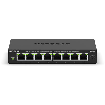 Netgear GS308E Switch gestionado 8 puertos Gigabit 16 Gb/s montaje escritorio