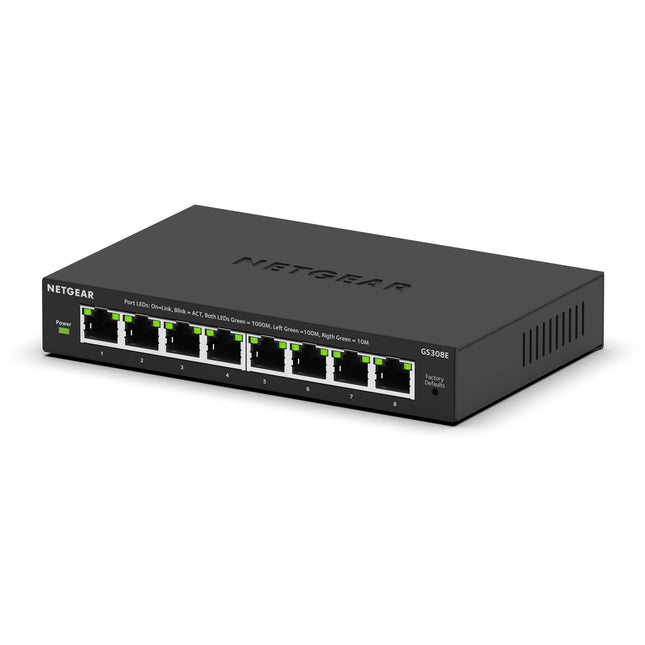 Netgear GS308E Switch gestionado 8 puertos Gigabit 16 Gb/s montaje escritorio