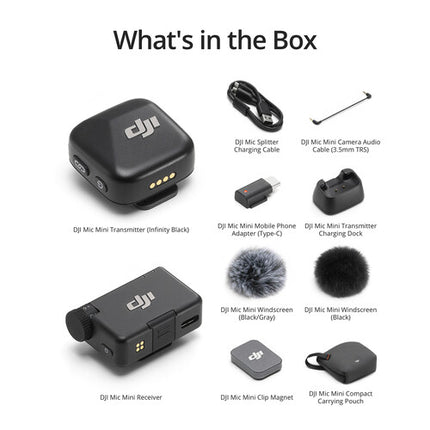 DJI Mic Mini Sistema de Micrófono Inalámbrico Compacto 2.4 GHz 1312' Alcance