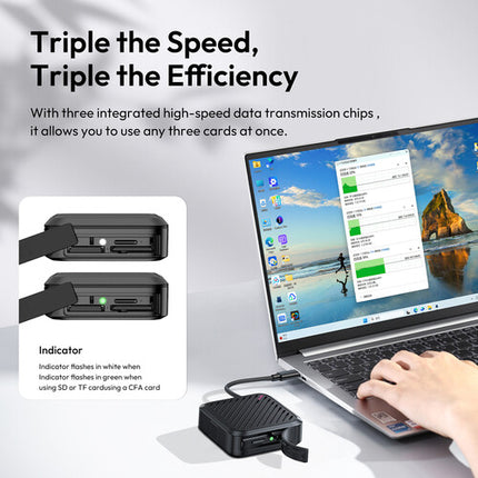 Ulanzi CRC10 Estuche Lector de Tarjetas 3 en 1 USB-C 10 Gb/s