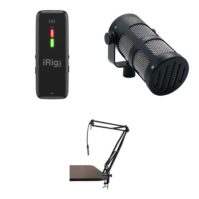 IK Multimedia iRig Pre HD Interfaz de Audio Kit con Micrófono y Brazo Boom