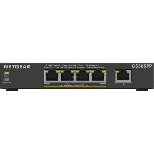 Netgear GS305PP Conmutador 5 Puertos Gigabit Montaje Pared PoE+