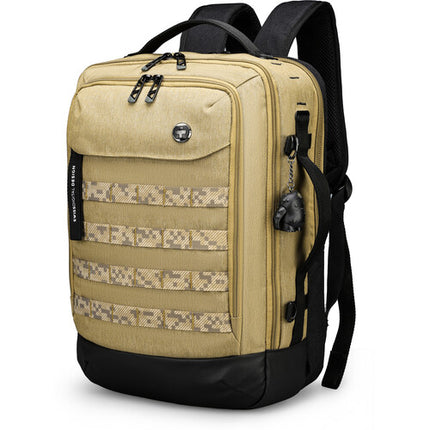 Swissdigital BERG L Mochila 24L Khaki con Puerto USB-C y Protección RFID