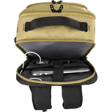 Swissdigital BERG L Mochila 24L Khaki con Puerto USB-C y Protección RFID