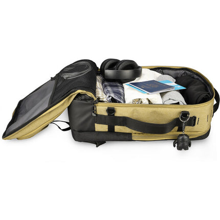 Swissdigital BERG L Mochila 24L Khaki con Puerto USB-C y Protección RFID