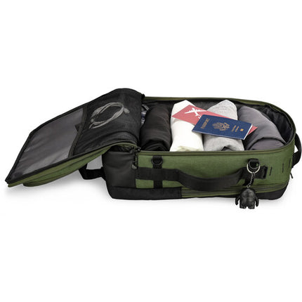 Swissdigital BERG L Mochila 24L Verde Oscuro con Puerto USB-C y Protección RFID