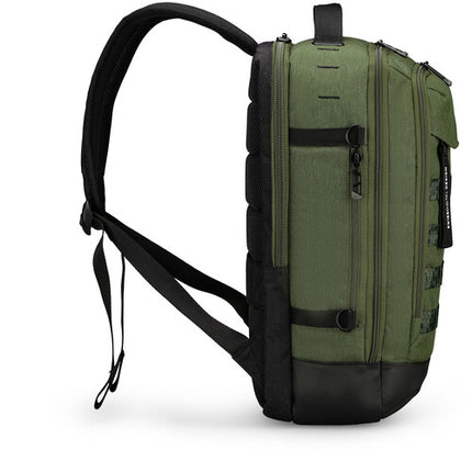 Swissdigital BERG L Mochila 24L Verde Oscuro con Puerto USB-C y Protección RFID