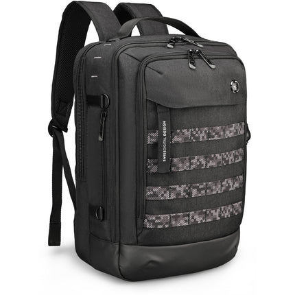 Swissdigital BERG L Mochila Negra 24L con Puerto USB-C y Protección RFID