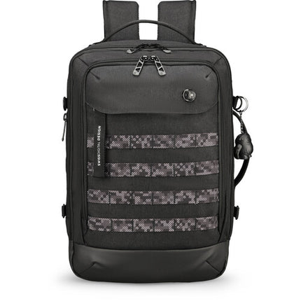 Swissdigital BERG L Mochila Negra 24L con Puerto USB-C y Protección RFID