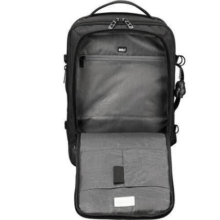 Swissdigital BERG L Mochila Negra 24L con Puerto USB-C y Protección RFID
