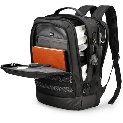 Swissdigital BERG L Mochila Negra 24L con Puerto USB-C y Protección RFID