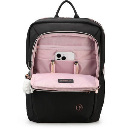 Swissdigital KATY ROSE NG L Mochila Negra Compartimento para Laptop 16" Puerto USB-C y Panel Transpirable
