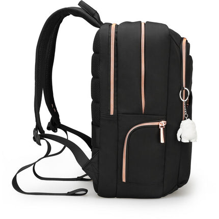 Swissdigital KATY ROSE NG L Mochila Negra Compartimento para Laptop 16" Puerto USB-C y Panel Transpirable