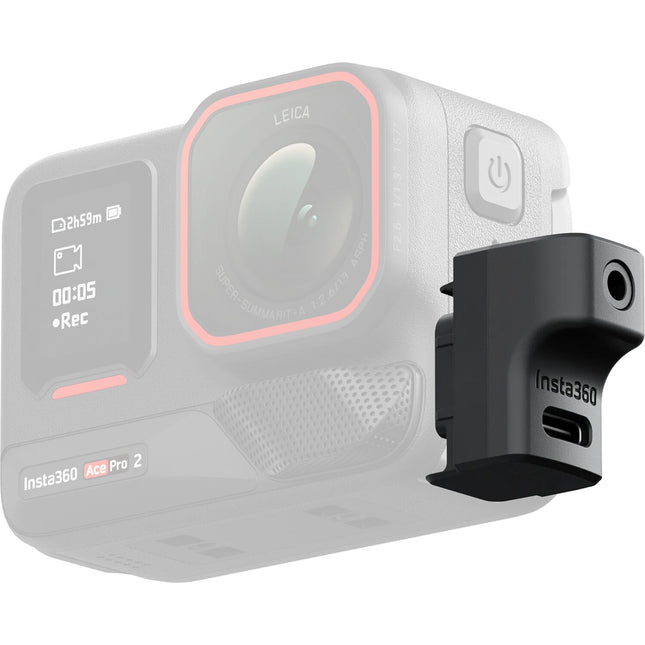 Insta360 Adaptador de Micrófono para Ace Ace Pro y Ace Pro 2 con Entrada Audio 3.5mm y Carga USB-C