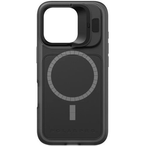 PolarPro LiteChaser BaseCase para iPhone 16 Pro con sistema QuickSlide y defensor Flip-Down negro