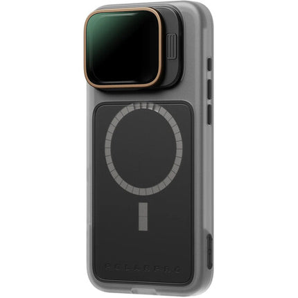 PolarPro LiteChaser BaseCase para iPhone 16 Pro con sistema QuickSlide y defensor Flip-Down negro