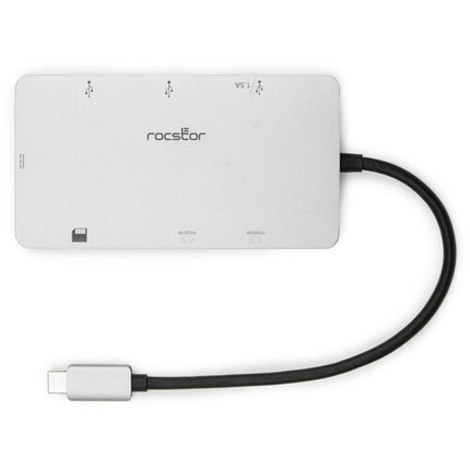 Rocstor USB-C Adaptador Multipuerto 8 en 1 con 2 HDMI y 3 USB-A