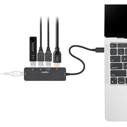 Rocstor USB-C Adaptador Multipuertos 5 en 1 4K HDMI 100W PD