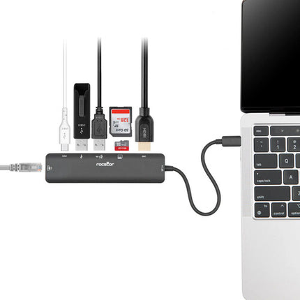 Rocstor USB-C Adaptador Multi-Puerto 7 en 1 4K HDMI 100W PD