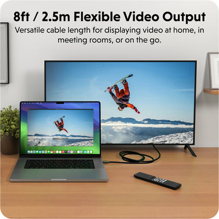 HYPER HyperDrive Adaptador USB-C a HDMI Cable 8 pies UHD 4K 60Hz Negro