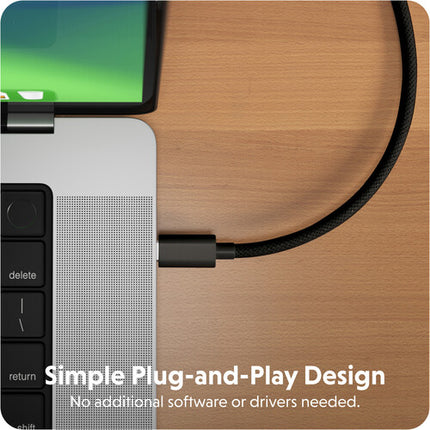 HYPER HyperDrive Adaptador USB-C a HDMI Cable 8 pies UHD 4K 60Hz Negro