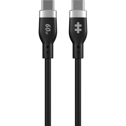 HYPER HyperJuice Cable de carga USB-C silicona 5 pies 60W flexible negro