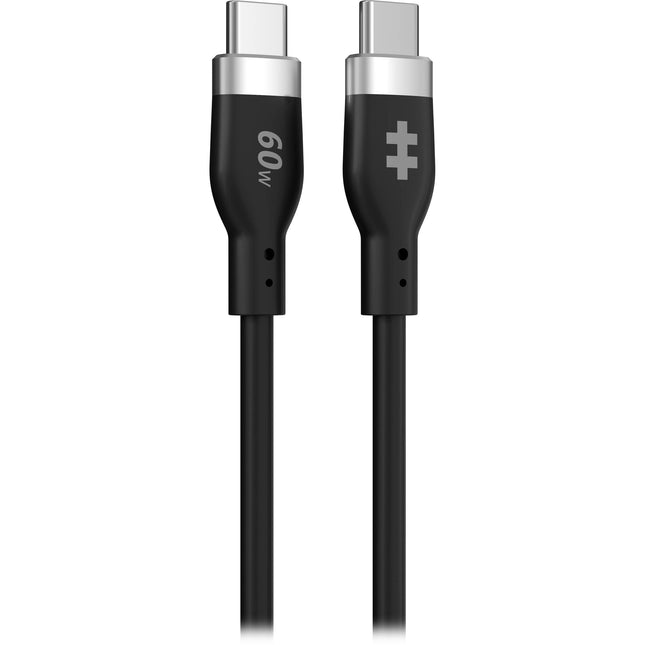 HYPER HyperJuice Cable de carga USB-C silicona 5 pies 60W flexible negro