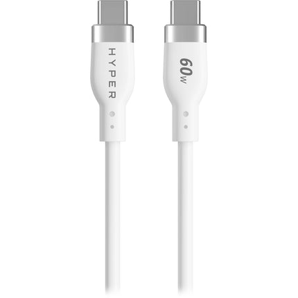 HYPER HyperJuice Cable de carga USB-C 5 pies 60W silicona blanca