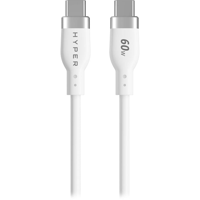 HYPER HyperJuice Cable de carga USB-C 5 pies 60W silicona blanca