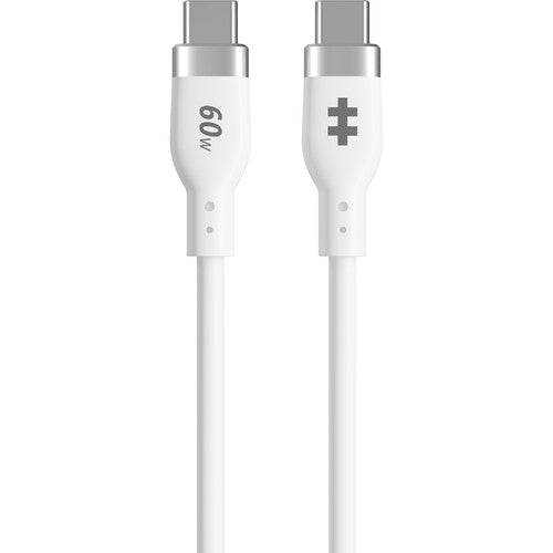 HYPER HyperJuice Cable de carga USB-C 5 pies 60W silicona blanca