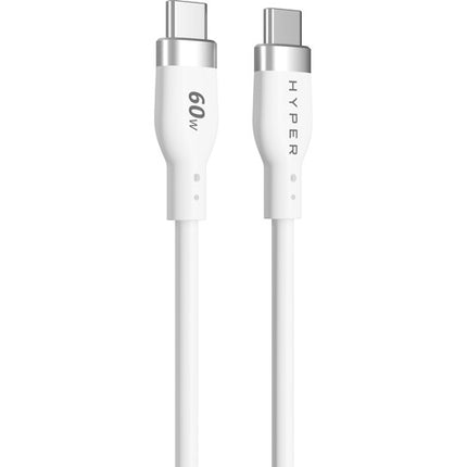 HYPER HyperJuice Cable de carga USB-C 5 pies 60W silicona blanca