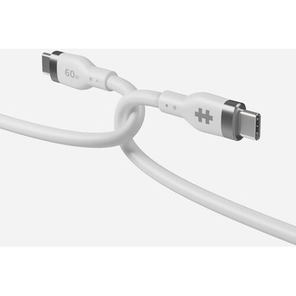 HYPER HyperJuice Cable de carga USB-C 5 pies 60W silicona blanca