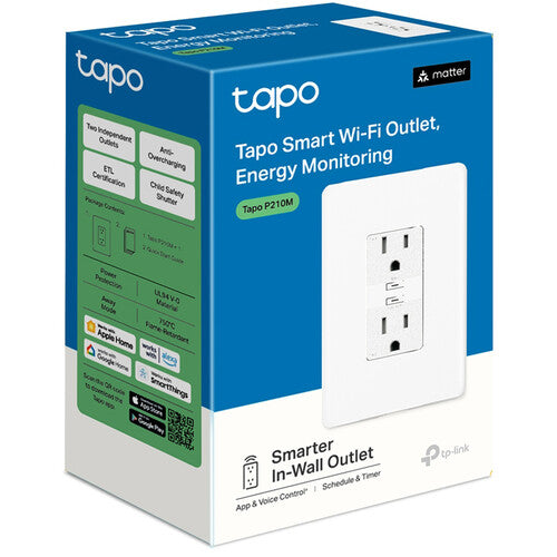 TP-Link Tapo P210M Enchufe Inteligente Wi-Fi con Monitor de Energía 2.4 GHz Matter